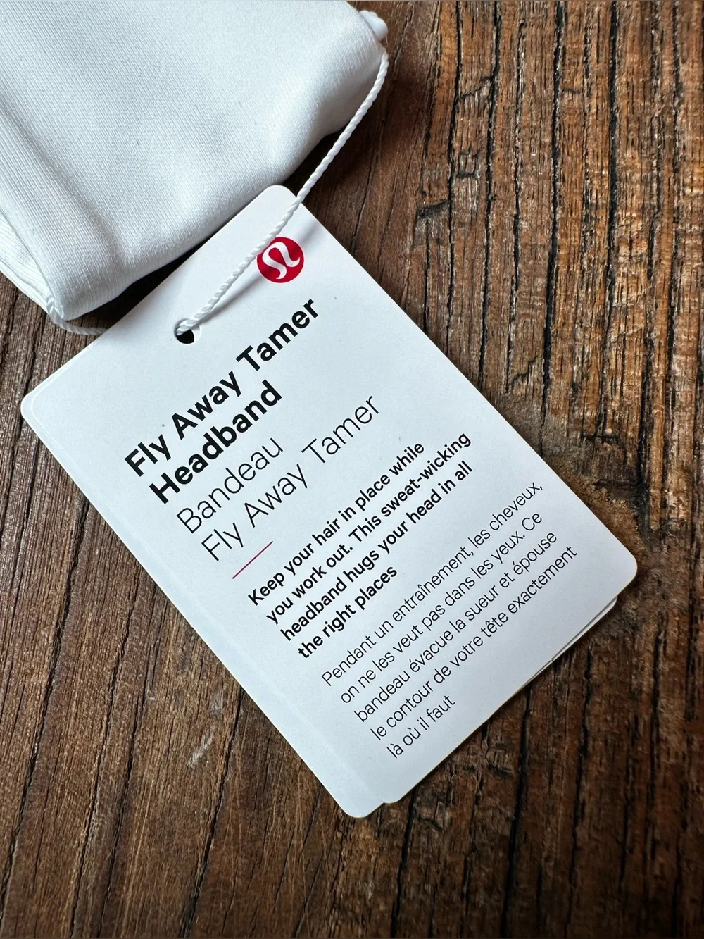 lululemon athletica White Slim Performance Headband with Reflective Logo